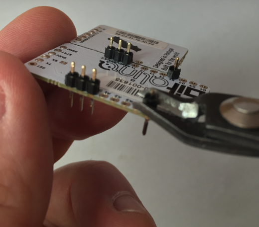 trim the pins once soldered