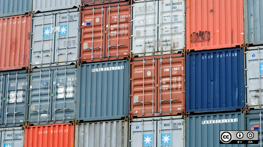 Shipping containers stacked Shipping containers stacked