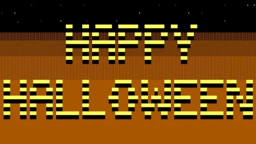 Happy Halloween ASCII art on FreeDOS