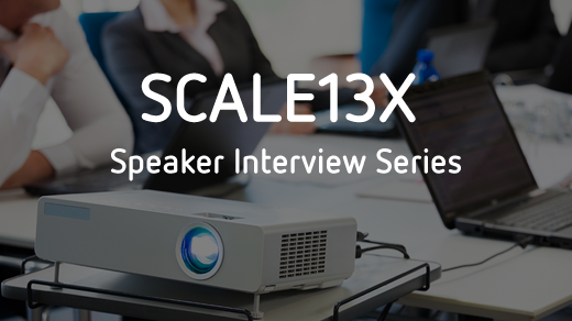 SCALE13X Speaker Interview Series, projector SCALE13X Speaker Interview Series, projector
